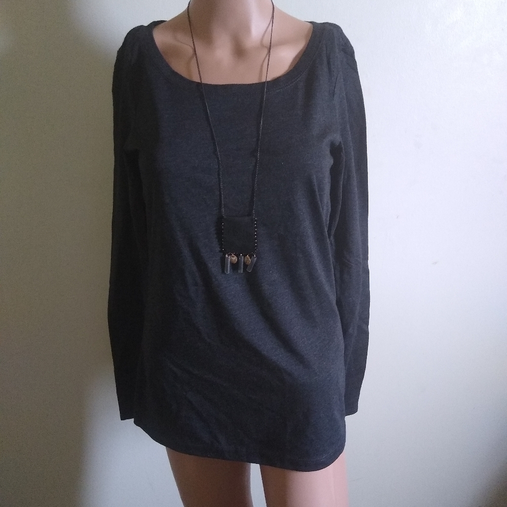 Women Off-Black Long Sleeve T-shirt
